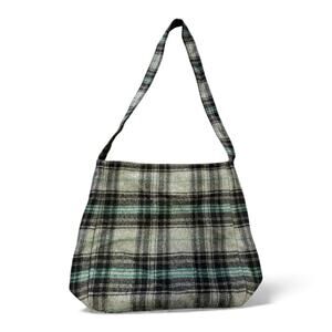 Wool Blend Satchel Bag Magnetic Closure Black Gray Green Shoulder Purse India